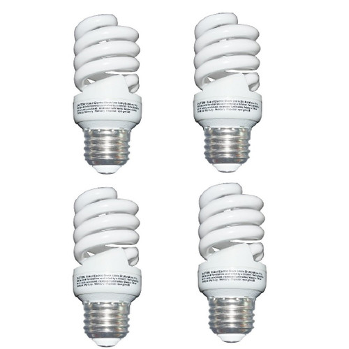 UNITEDLUX 13 Watt (60 Watt) Compact Fluorescent Light, Soft White 2700K, 1040LM, Spiral Medium Base CFL Light Bulbs (4 Pack)
