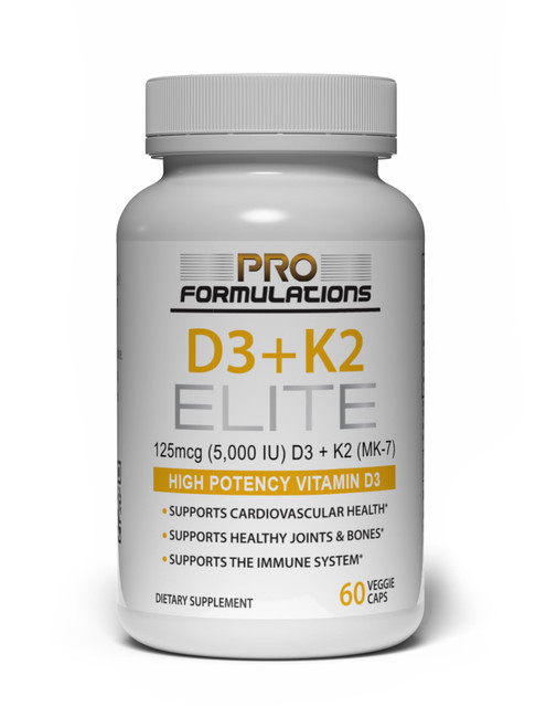 Pro Formulations MD D3 + K2 Elite – Vitamin D3 + Vitamin K2 – 60 Day Supply – High-Potency, Bioavailable MK-7