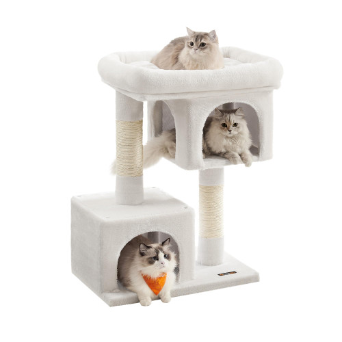 Feandrea Cat Tree, 33.1-Inch Cat Tower, L, Cat Condo for Large Cats up to 16 lb, Large Cat Perch, 2 Cat Caves, Scratching Post, Cream White UPCT061T01 Feandrea Cat Tree, 33.1-Inch Cat Tower, L, Cat Condo for Large Cats up to 16 lb, Large Cat Perch, 2 Cat Caves, Scratching Post, Cream White UPCT061T01