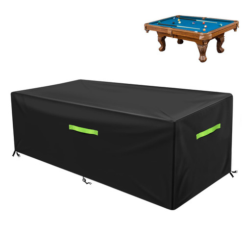 GEMITTO 7/8/9 ft Pool Table Cover, Waterproof Billiard Cover Polyester Fabric for Snooker Billiard Table (102x53x32in) Black