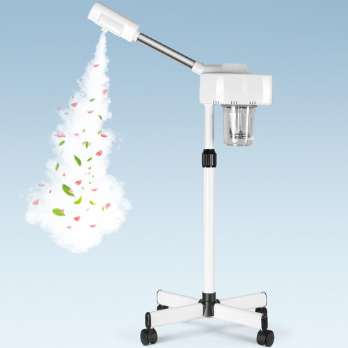 HomGarden Professional Facial Steamer, Hot Mist & Timer Function, Adjustable Height and Angle, Vaporizador Facial Professional Steamer On Wheels for Home Use & Spa Salon Skin Cleasning