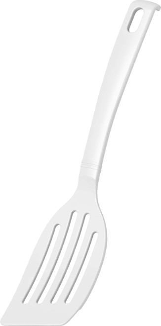 Fackelmann Blanca Slotted Spatula Plastic for Coated Pots and Pans (Colour: White) Quantity: 1 Piece