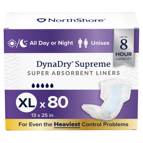 NorthShore DynaDry Supreme Liners for Men and Women, X-Large, Case/80 (4/20s)