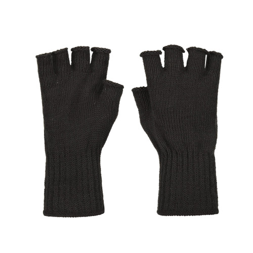 Mcguire Gear Wool Fingerless Gloves – GI Half Finger Wool Glove Inserts, Warm Glove Liners for Hunting, Hiking & Cold Weather Glove Inserts, Black, Made in the USA