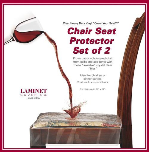 LAMINET Vinyl Chair Protectors, Clear, 26X253/4-Inch, Fits Chairs up to 21x21-Inch, Set of 2