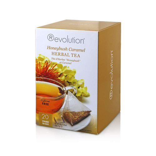 Revolution Tea - Honeybush Caramel Herbal Tea | Premium Full Leaf Infuser Teabags - Antioxidant Rich (20 Bags Each - 6 Pack)