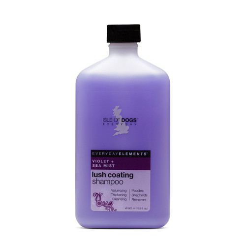 Isle of Dogs - Everyday Elements Lush Coating Shampoo For Dogs - Violet + Sea Mist - Volumizing Pet Shampoo With Calendula Flower & Rosemary Leaf Juice For Bounce and Shine - Made in the USA - 16.9 Oz