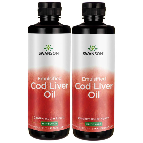 Swanson Emulsified Cod Liver Oil - Mint Flavor 16 fl oz Liq (2 Pack) Swanson Emulsified Cod Liver Oil - Mint Flavor 16 fl oz Liq (2 Pack)
