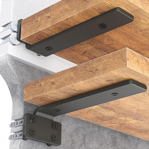 Goovilla Shelf Bracket, Heavy Duty Floating Shelf Brackets 6 inch Long, 6 Pack Brackets for Shelves, Black Coated Metal Wall Shelf Support Brackets with 1/5 Inch Thick and 160 lb. Load Capacity Goovilla Shelf Bracket, Heavy Duty Floating Shelf Brackets 6 inch Long, 6 Pack Brackets for Shelves, Black Coated Metal Wall Shelf Support Brackets with 1/5 Inch Thick and 160 lb. Load Capacity