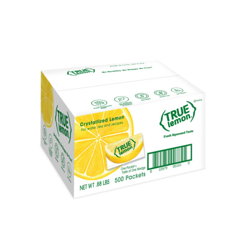 True Citrus TRUE LEMON Water Enhancer, Bulk Dispenser, 500 Count (Pack of 1), 0 Calorie Drink Mix Packets For Water, Sugar Free Lemon Flavoring Powder Packets