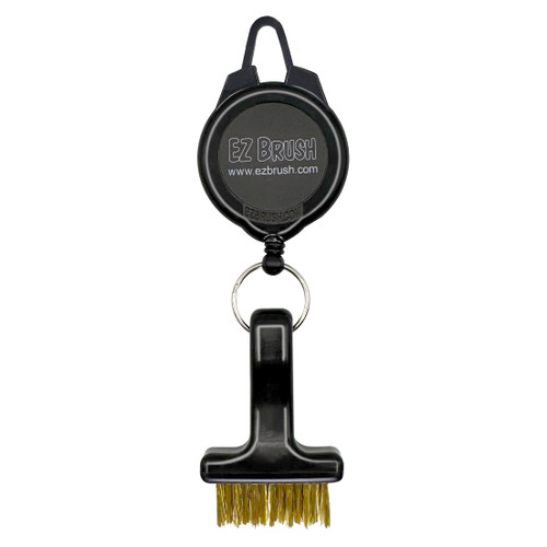 EZ Brush Mini Retractable Golf Club Brush Cleaning Tool with Clip and Brass Bristles