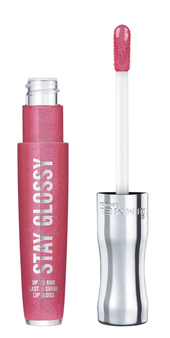 Rimmel Stay Glossy Lip Gloss - Non-Sticky and Lightweight Formula for Lip Color and Shine - 123 Back Row Smooch, .18oz