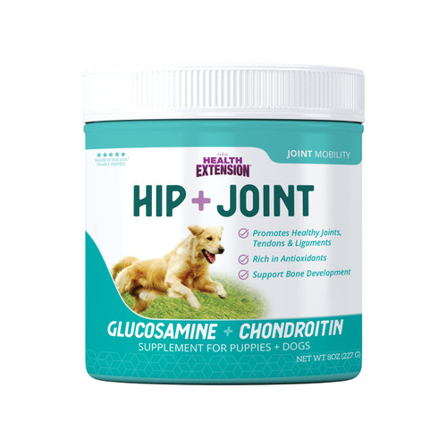 Health Extension Chondroitin with Glucosamine for Dogs, 8oz - Arthritis Pain Relief, Joint & Hip Supplement, Cheese Flavored Powder
