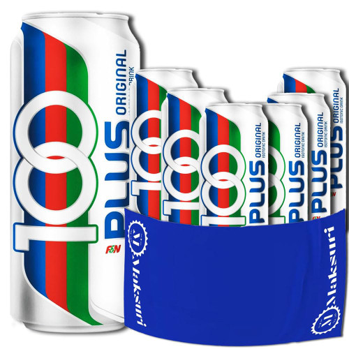 100 PLUS Isotonic Sports Drinks Hydration Maksuri Gym Towel Set 11fl Oz (6 Pack)