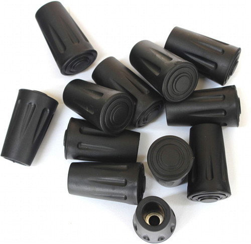 Youshe Trekking Poles - 12 Pack Replacement Durable Rubber Tips Protector - Fit with Standard Walking Sticks, Shock Absorbing, Adds Grip & Traction - Lightweight