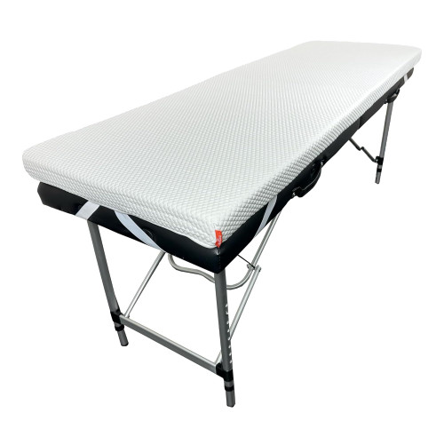 Lash Bed Foam Topper – 2.5 Inch Thick Memory Foam Massage Table Pad with Corner Straps & Anti-Slip Base, Comfortable Spa or Facial Bed Topper for Lash Extensions & Salon Use – White