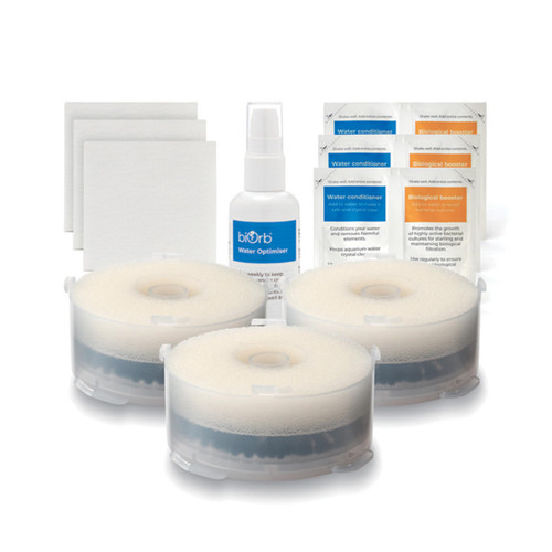 biOrb Service Kit x3 Plus Water Optimizer with 3 Service Kits, 3 Cleaning Pads, and Water Optimizer