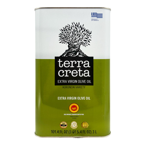 Terra Creta | Award Winning | Kolymvari Estates | 100% Pure Greek Olive Oil | Cold Extracted | Protective Designation of Origin | 3Ltr - (101.4 fl.oz) Tin