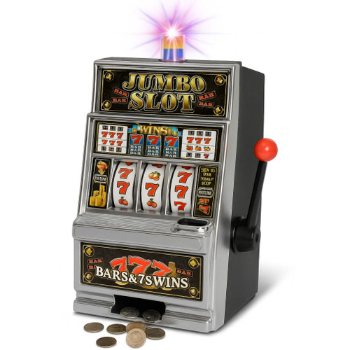 Liberty Imports Lucky Sevens Jumbo Slot Machine Casino Toy Piggy Bank Replica with Flashing Lights and Jackpot Sounds