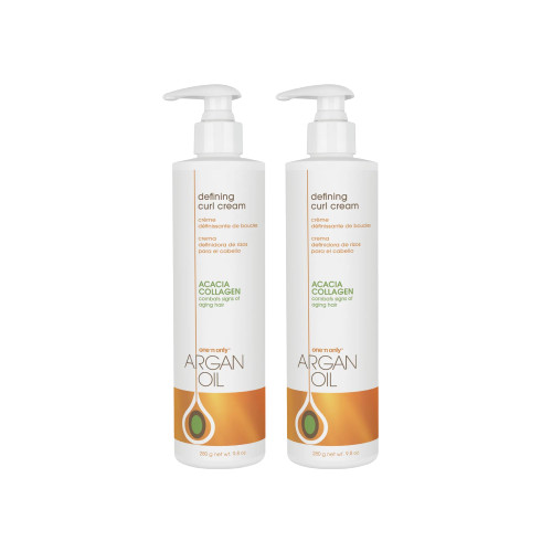 One 'n Only Defining Curl Cream with Argan Oil, Leave-in Conditioning Cream, Defines and Leaves Strong Curly Hair, Enhances Shine and Hydrates Without Sticky Residue, 9.8 Ounces (2 Pack)