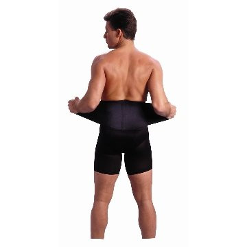Saunders S'port All Back Support with White Compression Shorts: Men's, Medium (Waist: 32" - 34")