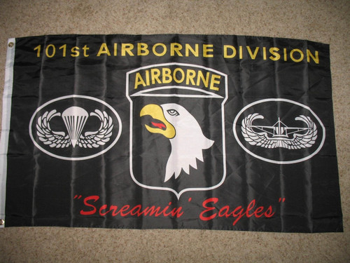 Black Army 101St Airborne Division Screamin Eagles 3 X 5 3X5 Flag Banner