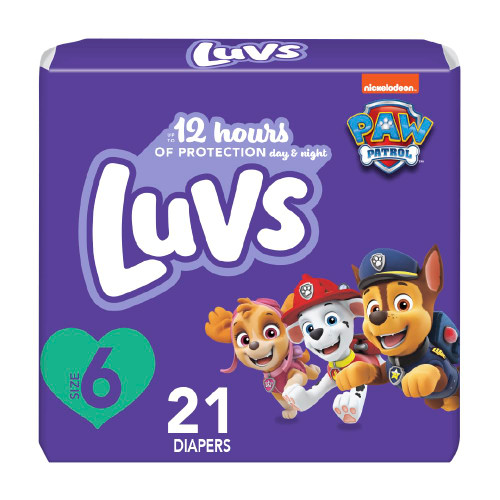Luvs Diapers - Size 6, 21 Count, Paw Patrol Disposable Baby Diapers