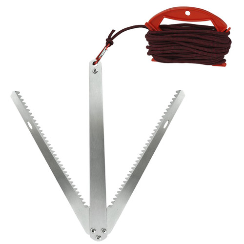 Aquatic Plants Grass Cutter with 15m Paracord Weed Puller Aquatic Weed Cutter Stainless Steel Water Grass Knife for Lakes and Ponds Removing Tools