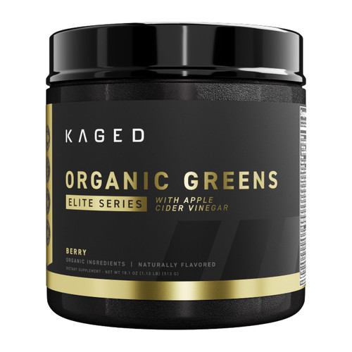 Kaged Organic Greens Elite, Superfood and Greens Powder with Apple Cider Vinegar, Adaptogen, Prebiotics, Vitamins & Minerals, Berry, 30 Servings