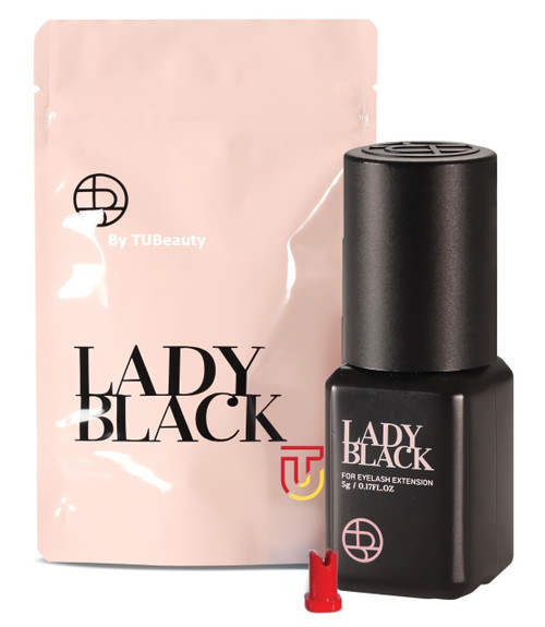 Sky Lady Black Glue Eyelash Extensions 5ml / Professional Max Bonding Strength Lash Glue / 1-3 Sec Fast Drying / 5-6 Weeks Retention