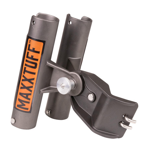 MAXXTUFF Heavy-Duty Bicycle Rod Holder, Universal Fit, Holds 2 Fishing Rods, Mounts to Seat Post - MTM103