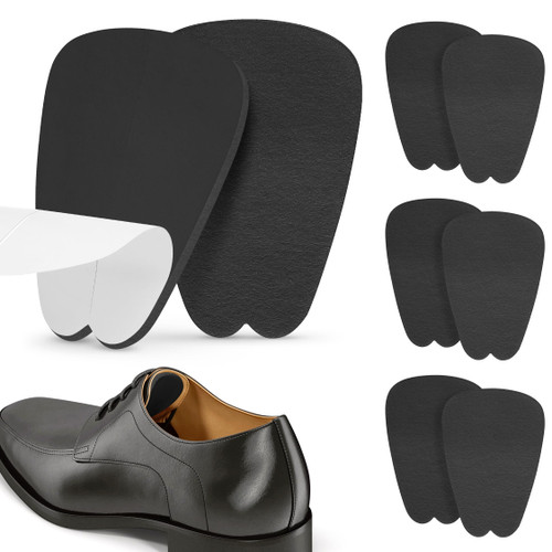 COMFWALK Felt Tongue Pads for Shoes - Soft Self-Adhesive Shoe Inserts (Black, 3 Pairs)