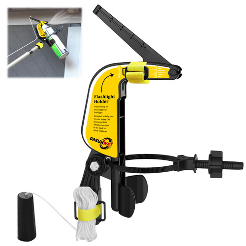 Dasunwat Spray Can Extension Pole Adaptor,Adjustment Sprayer Bracket Adaptor for Wasp/Hornet/Bee Spray Long Range,Spray Paint,Window Cleaner,Tree Pruning Sealer Spray,Spray Can Trigger Handle(Black)