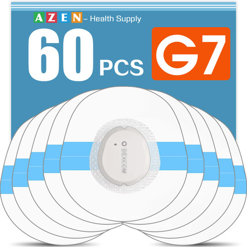 AZEN 60 Pack G7 Adhesive Patches Waterproof, Premium Pre-Cut Protection Hypoallergenic Adhesive Patch for G7, Breathable & Transparent G7 Overpatch