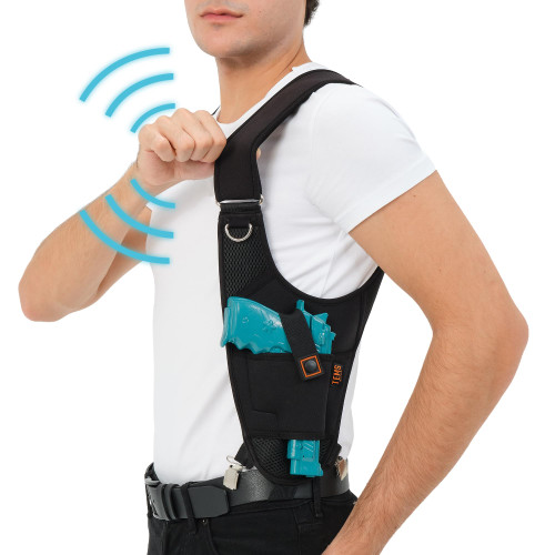 TEMS Active Shoulder Holster for Concealed Carry - Adjustable, Elastic, Universal Gun Holster for Men & Women Fits Glock, S&W, Sig and Most Pistols Holster (Size_1, Right)