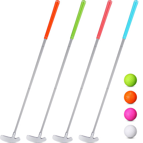 RoundFunny 4 Sets Golf putters for Men Women Mini Two-Way Golf Putter with 4 Practice Balls Putter for Right Left Handed Golfers Detachable Grip Clubs Set