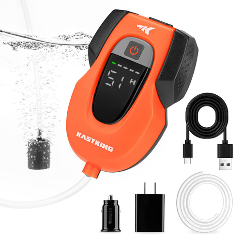 KastKing Li3 Aerator Pump - Rechargeable Battery, Real-Time Display, Multiple Airflow Settings, Aerator for Fish and Bait Buckets