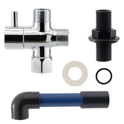 RecPro RV Showermiser Kit (Chrome) | Saves Water | Redirects to Freshwater Tank While Shower Heats Up | Color-Changing Tube Indicates Hot Water