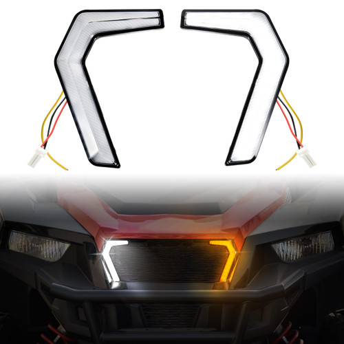 POKIAUTO Turn Signal Grille Lights for Polaris General XP 1000, Accent Fang Lights Signature Lights Front Lamps Compatible with Polaris General 1000/4 1000/ XP/ XP4 1000 2016-2025 Accessories(2PCS)