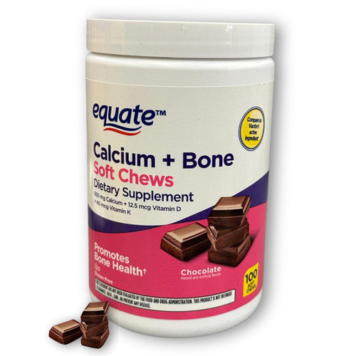 FUSION SHOP STORE Smart choices, meaningful life! Calcium with D Soft Chews- 600mg Milk Chocolate Flavor, 100 Count Bone Health Support (Pack of 1)