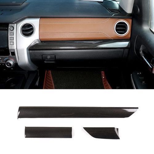 LLKUANG Central Control Dashboard Panel Decorative Panel Cover Compatible with Toyota Tundra 2014-2021 ABS Car Dash Panel Protective Panel Molding Accessories (ABS Carbon Fiber)