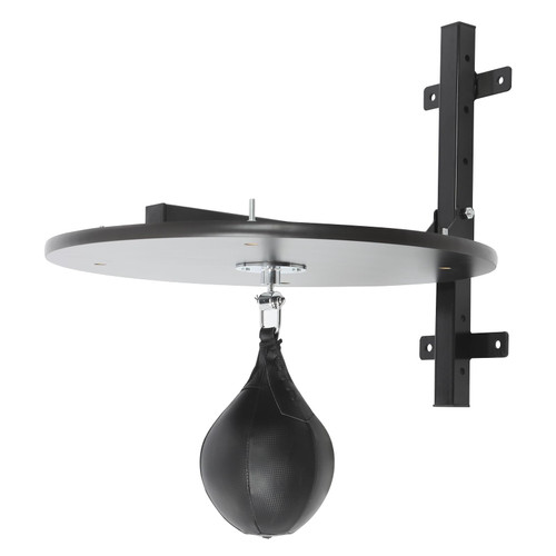 Speed Bag Platform Kit Wooden Speed Bag Platform with 360° Rotatable Speed Ball Wall Mount Speed Bag Stand Professional Boxing Training Equipment for Home, Gym, Adjustable Height (Black)