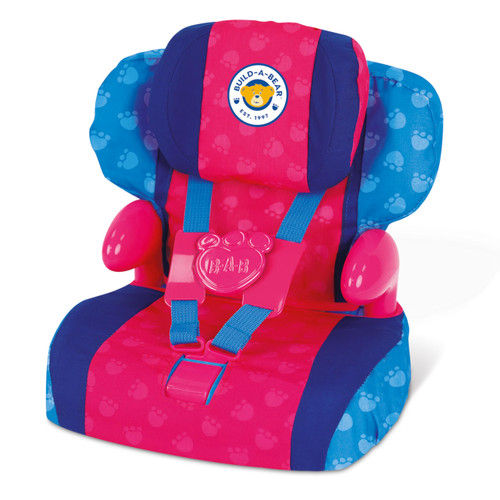 Casdon Build-A-Bear Workshop Furry Friend Toy Car Booster Seat | For Kids Aged 3+ | Use at Home or in Car | Adjustable Headrest & Seatbelt Lock | Fits Cuddly Toys | Bear Not Included