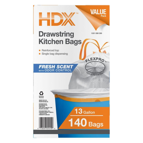 HDX 13 Gal. Flexpro Kitchen Bag with Fresh Scent (140-Count)
