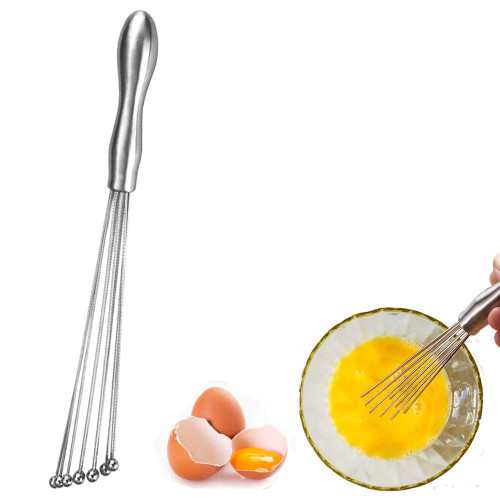 Egg Whisks 12 INCH Stainless Steel Ball Whisk Egg Beater Manual Mixer for Sauces Cream egg