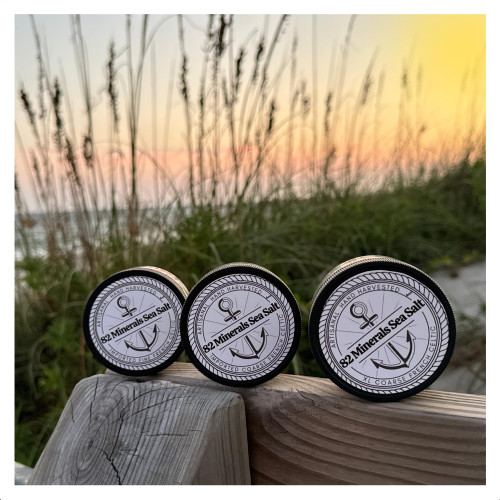 82 Minerals French Grey Sea Salt | Premium Hand-Harvested Sel Gris | 4oz Fine, Coarse, Extra Coarse Trio | Mineral & Electrolyte Finishing Salt 82 Minerals French Grey Sea Salt | Premium Hand-Harvested Sel Gris | 4oz Fine, Coarse, Extra Coarse Trio | Mineral & Electrolyte Finishing Salt