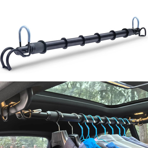 Heavy Duty Car Clothes Hanger Bar Extendable Garment Rack 30''-66'' Travel Cloth Hanging Rod for SUV Truck RVs Vehicle Closet Black Metal Pole for Automobile Clothing Organizers & Storage Tool Heavy Duty Car Clothes Hanger Bar Extendable Garment Rack 30''-66'' Travel Cloth Hanging Rod for SUV Truck RVs Vehicle Closet Black Metal Pole for Automobile Clothing Organizers & Storage Tool