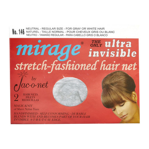 Jac-O-Net Hairnet Mirage Ultra-Invisible, Neutral,2 Net Per Pack [Pack of 12]