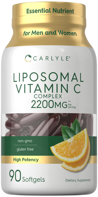 Carlyle Liposomal Vitamin C | 2200mg | 90 Softgels | High Potency Complex Supplement | Non-GMO, Gluten Free Supplement Packaging May Vary