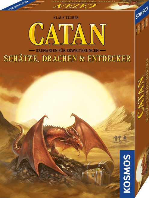 Kosmos 683405 Catan Treasures Dragons and Explorers, Scenarios for Expansions, with The Expansion Sailors or a Combination of The Expansions Seafarers and Cities & Knights Playable